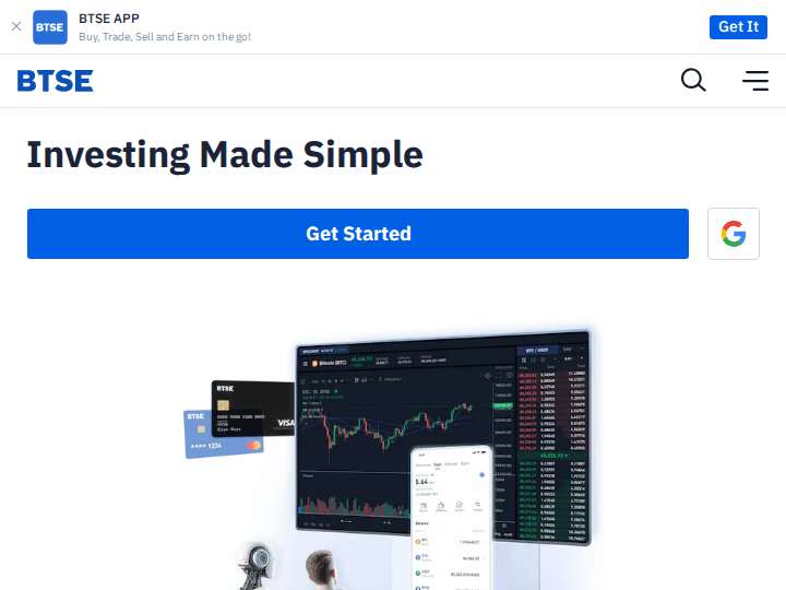 BTSE website preview