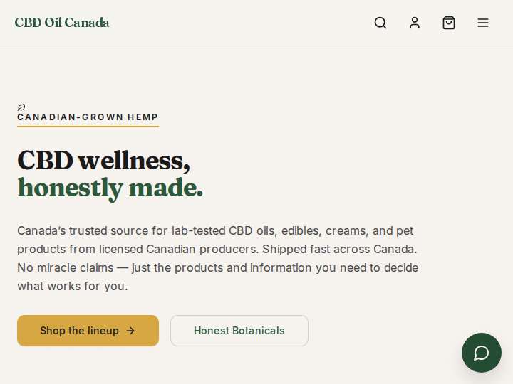 CBD Oil Canada website preview