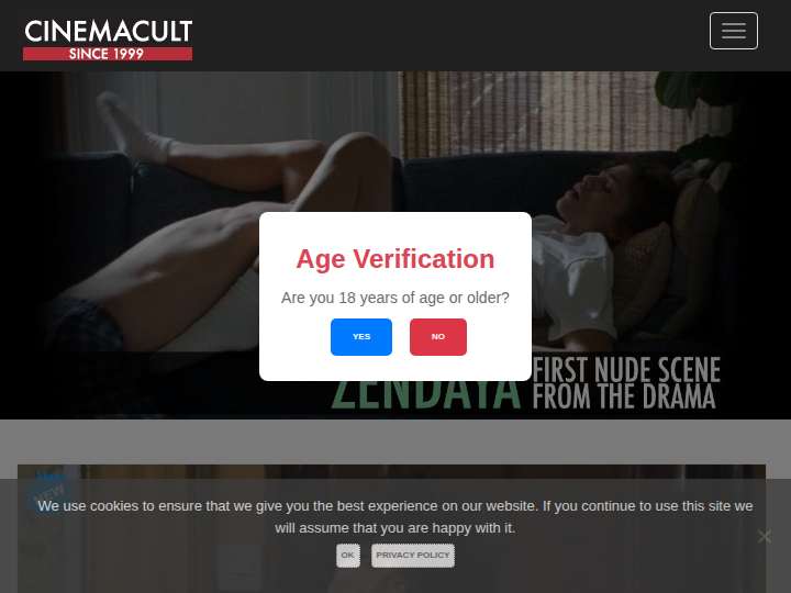 CinemaCult website preview