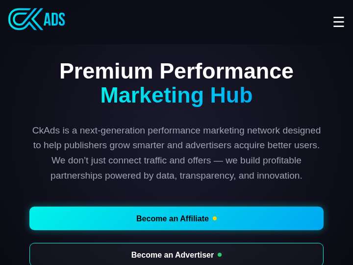 CkAds website preview