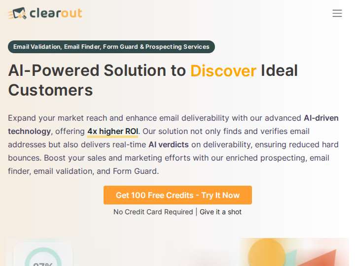 Clearout website preview
