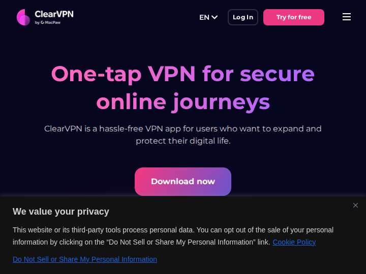 ClearVPN Affiliate Program website preview
