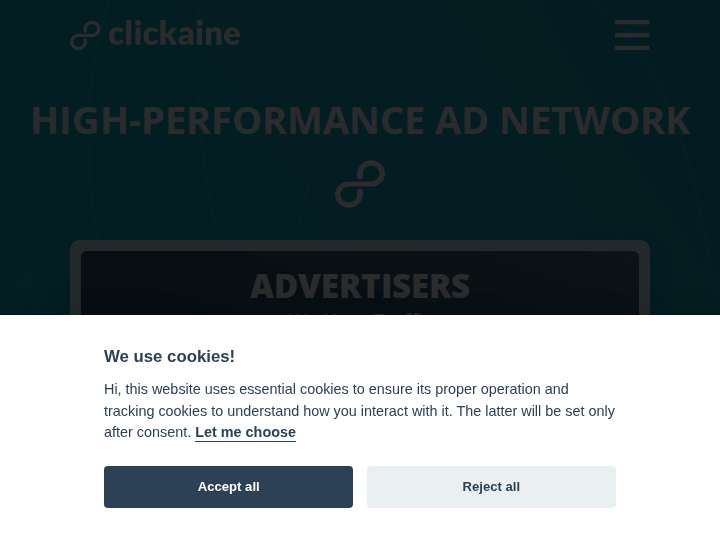 Clickaine website preview