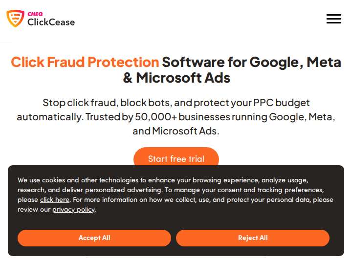 ClickCease Affiliate Program website preview