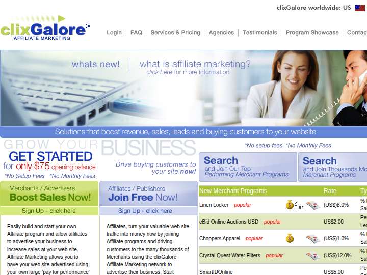 clixGalore website preview