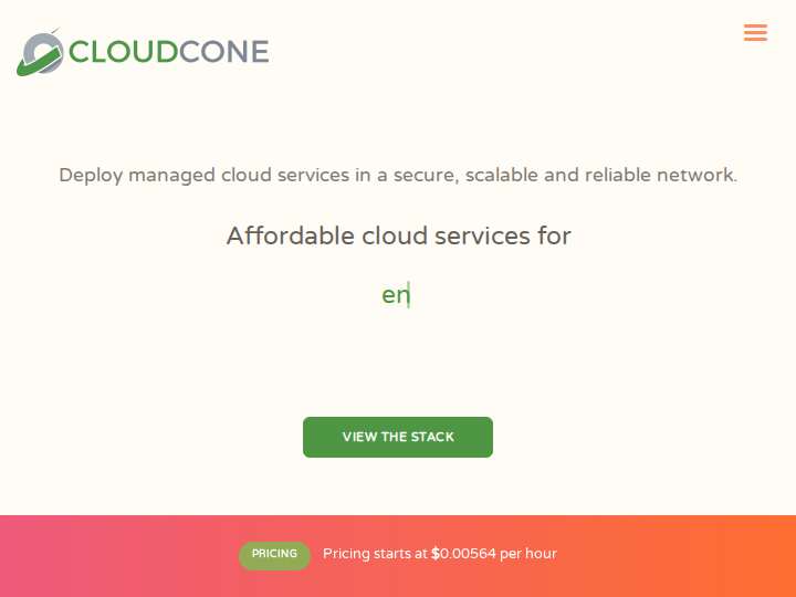CloudCone website preview