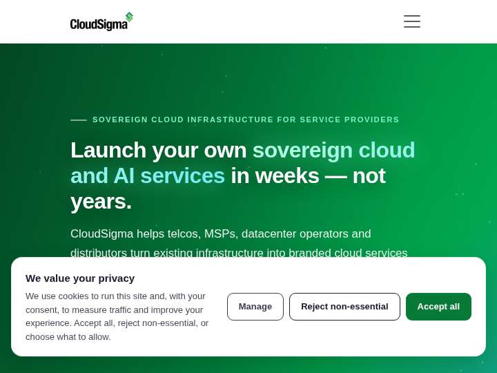 CloudSigma website preview