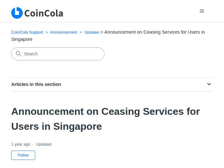 CoinCola website preview