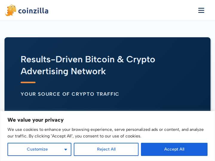 Coinzilla website preview