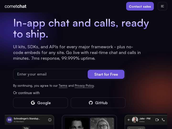 CometChat Affiliate Program website preview
