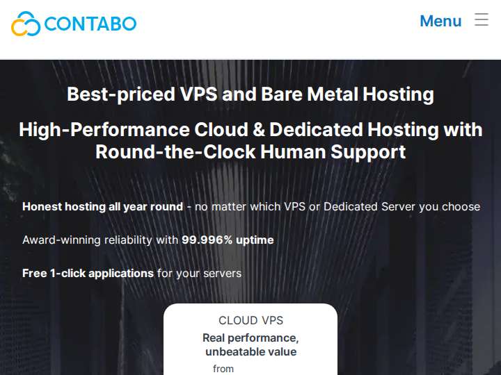 Contabo website preview