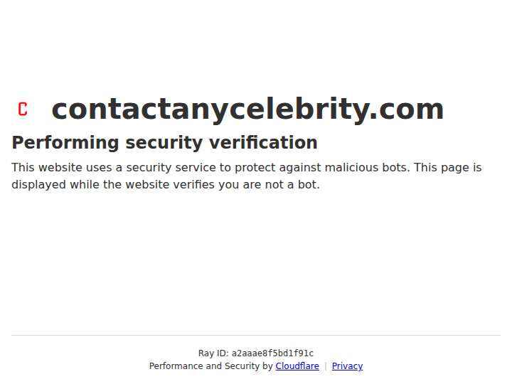 Contact Any Celebrity website preview