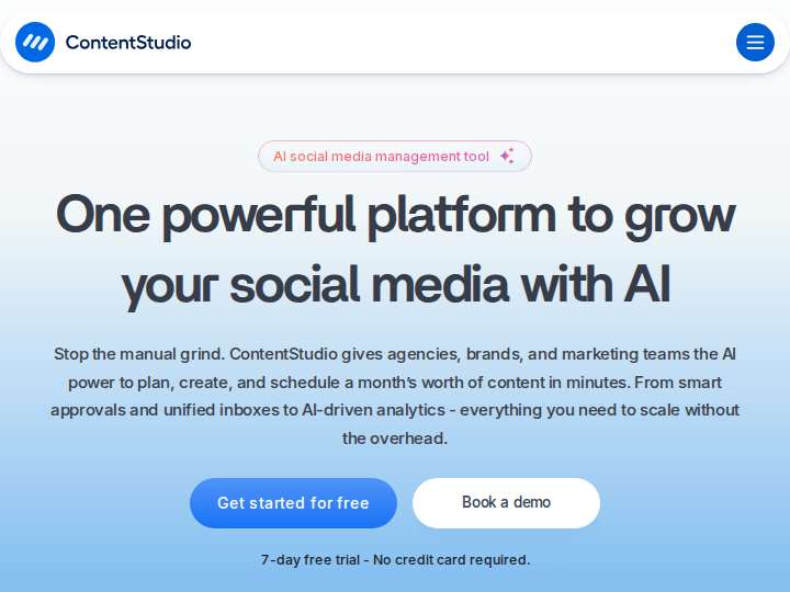 ContentStudio website preview