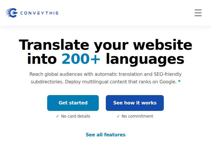 ConveyThis Affiliate Program website preview