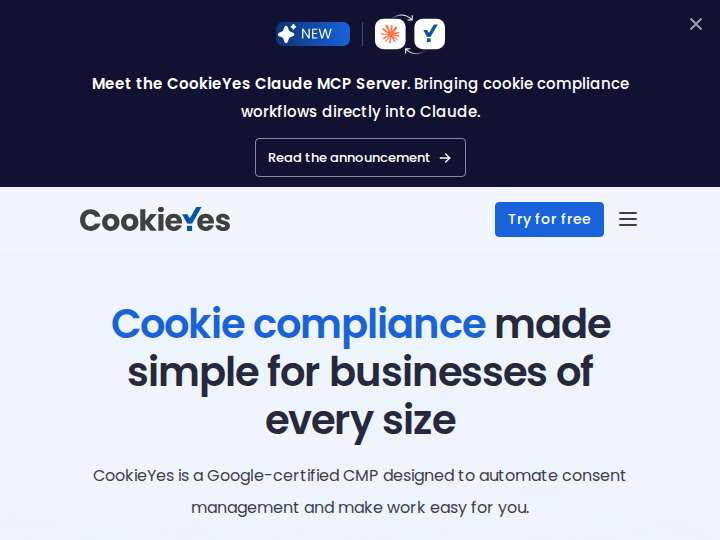 CookieYes website preview