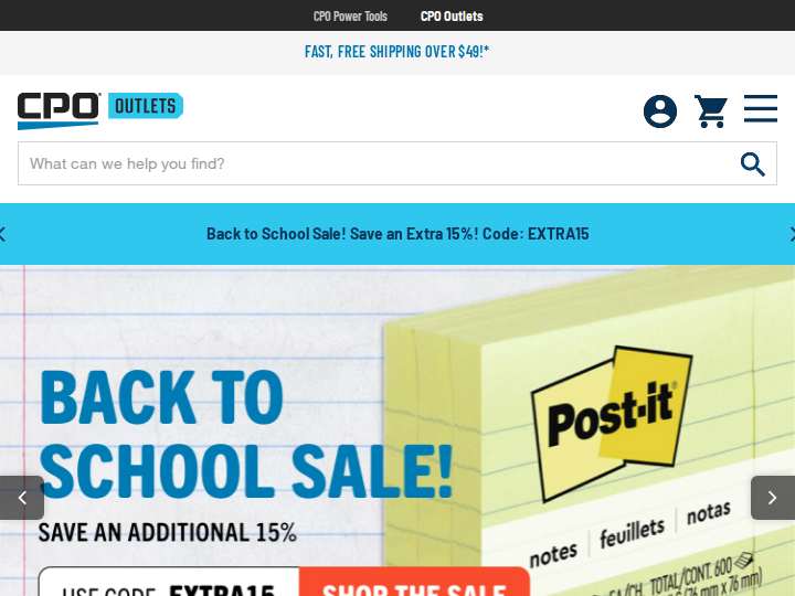 CPO Outlets website preview