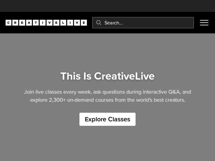 CreativeLive website preview