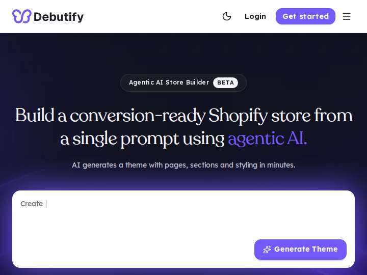 Debutify website preview