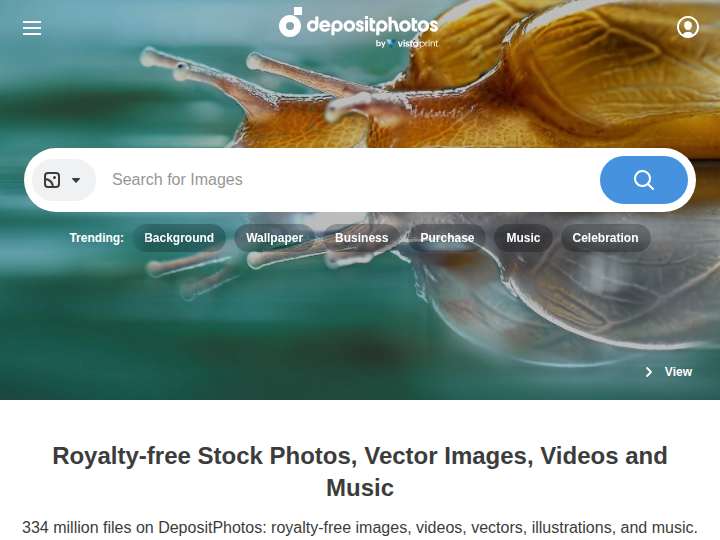 Depositphotos website preview