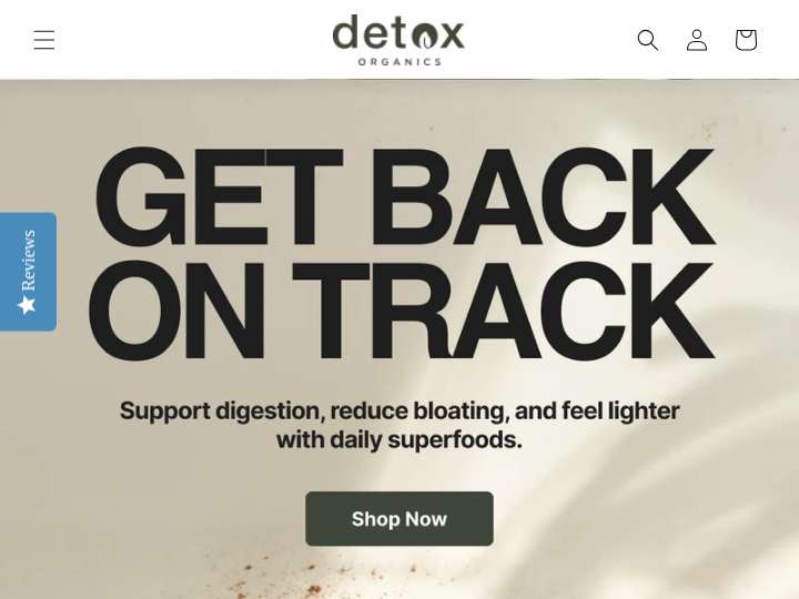 Detox Organics website preview