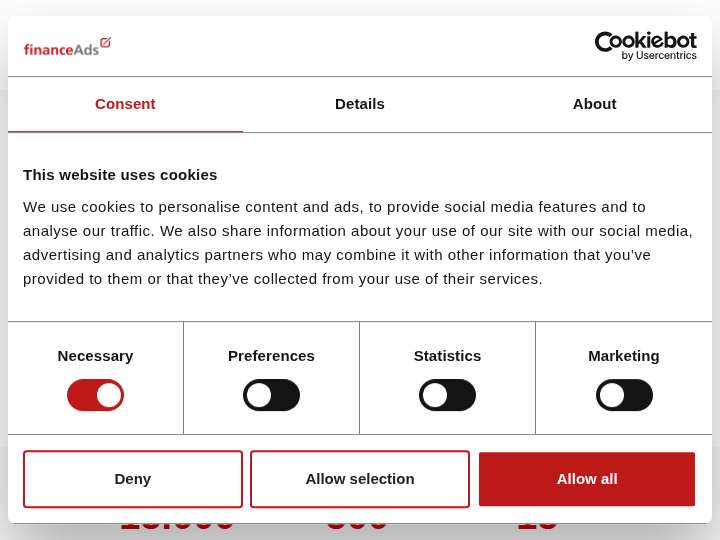 FinanceAds website preview
