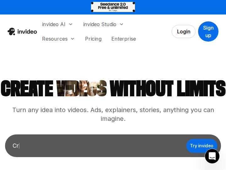 InVideo website preview
