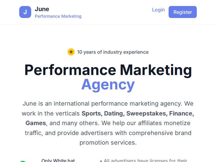 June top website preview