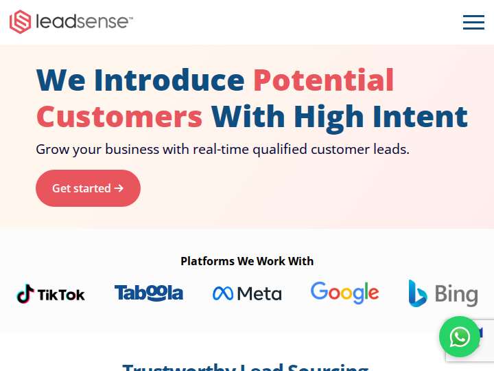 LeadSense website preview
