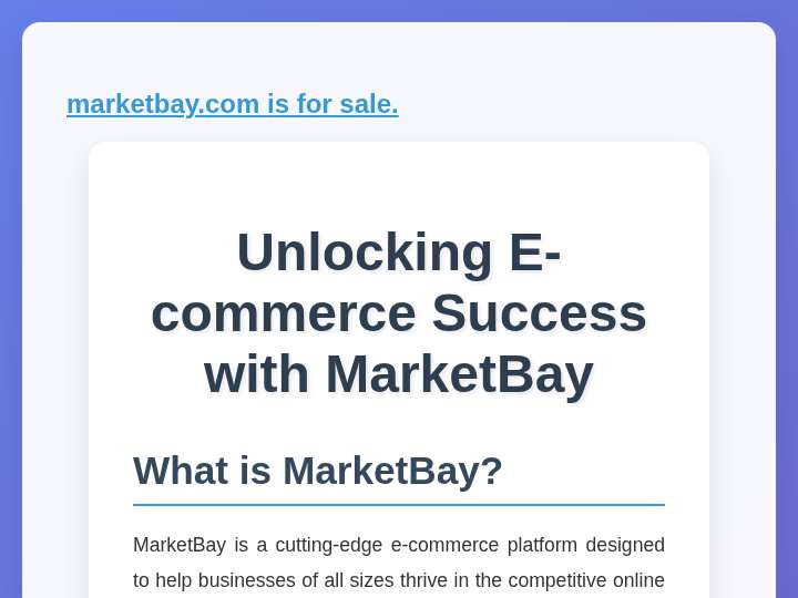 MarketBay website preview