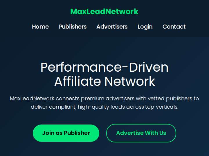 MaxLeadNetwork website preview