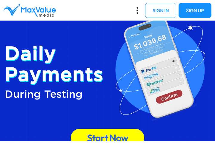 MaxValue Media website preview
