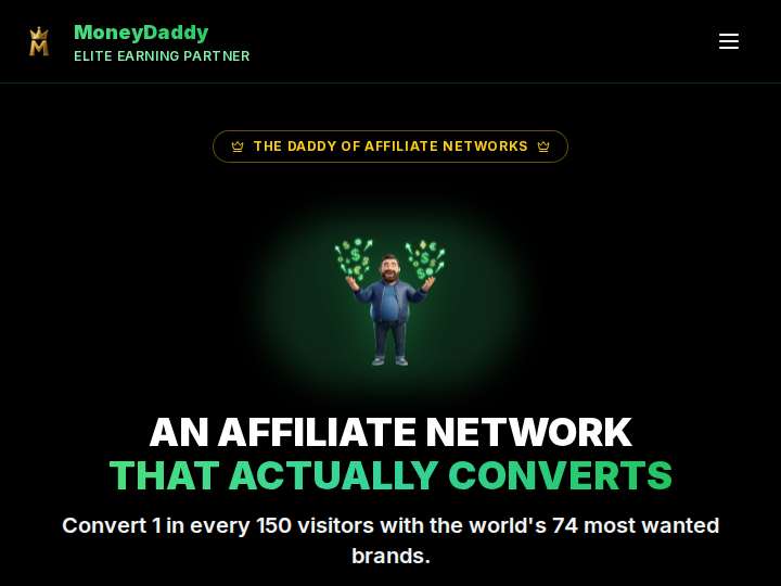 MoneyDaddy website preview