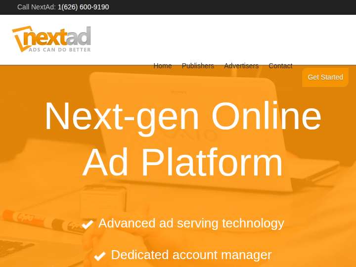 NextAd Media Group website preview