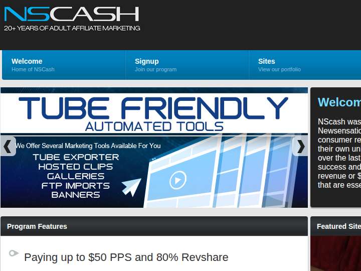 NSCash website preview