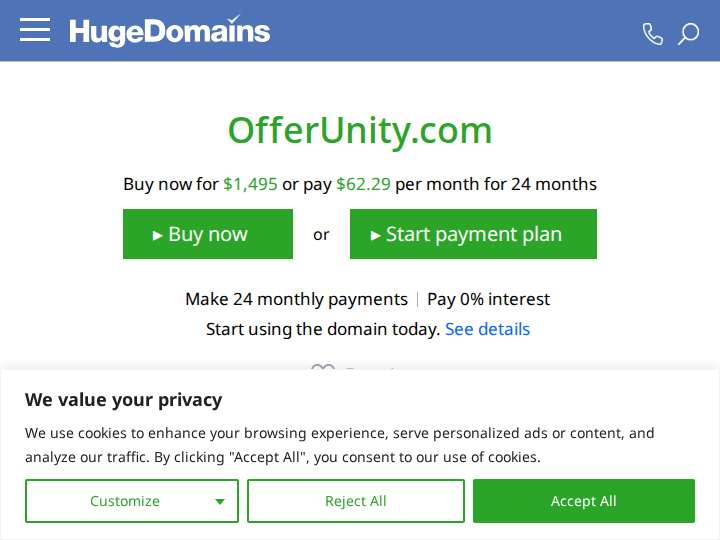 Offerunity website preview