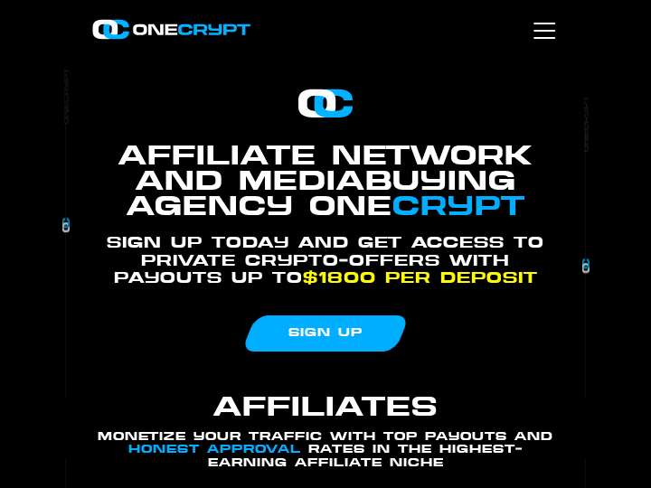 OneCrypt website preview