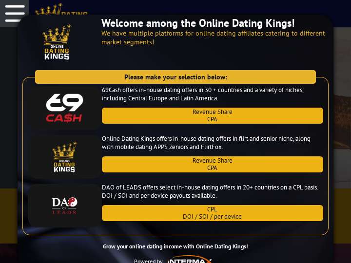 Online Dating Kings website preview