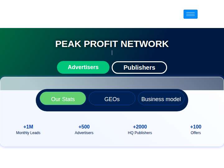 Peak Profit Network website preview