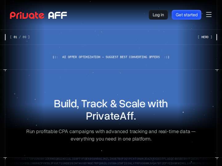 Private AFF website preview