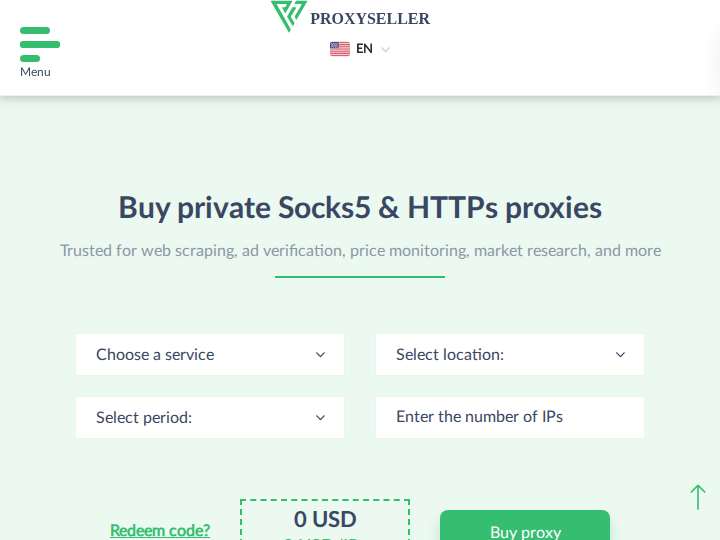 Proxy-Seller website preview
