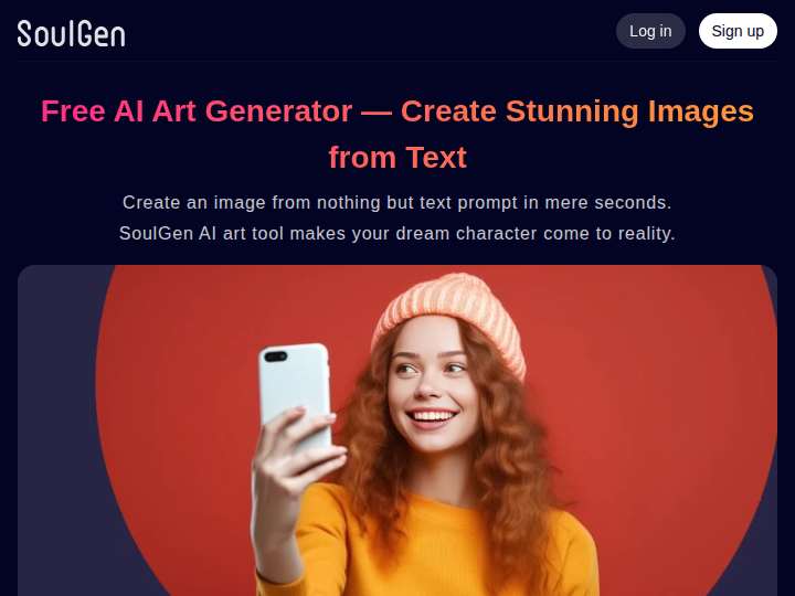 SoulGen Affiliate Program website preview