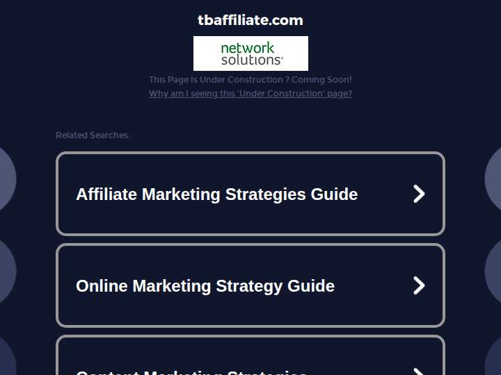 TB Affiliate website preview