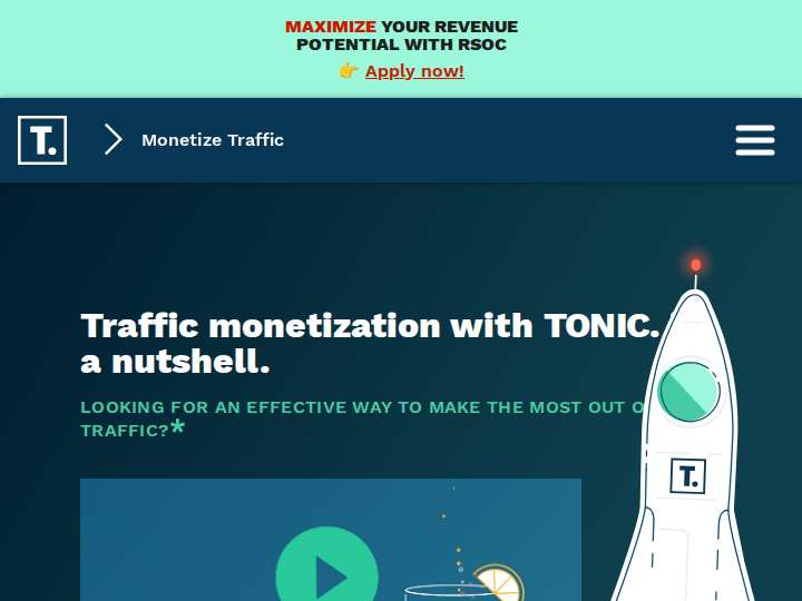TONIC.com website preview