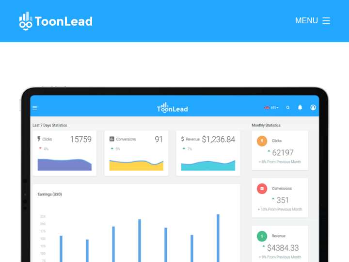 ToonLead website preview
