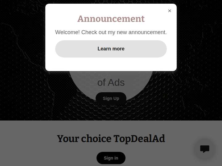 TopDealAd website preview