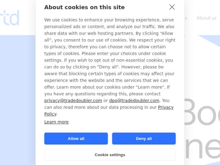 TradeDoubler UK website preview