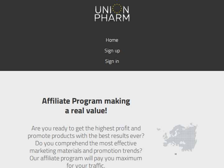 Union Pharm Affiliate Program website preview