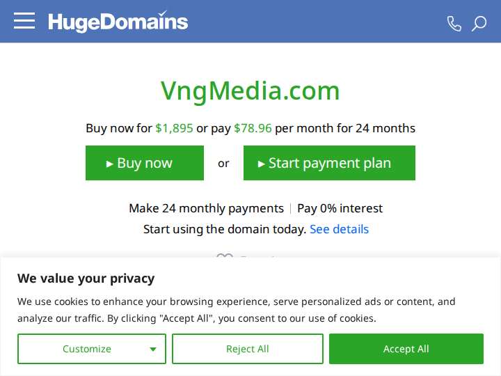 VNGMedia Network website preview