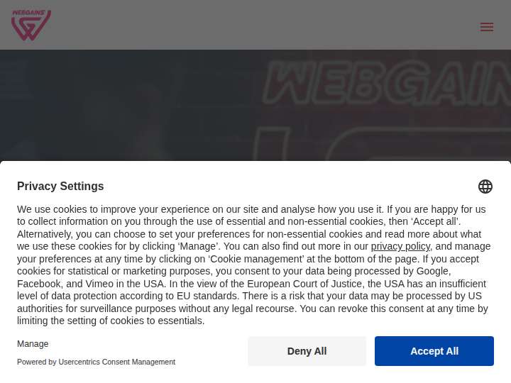 Webgains website preview