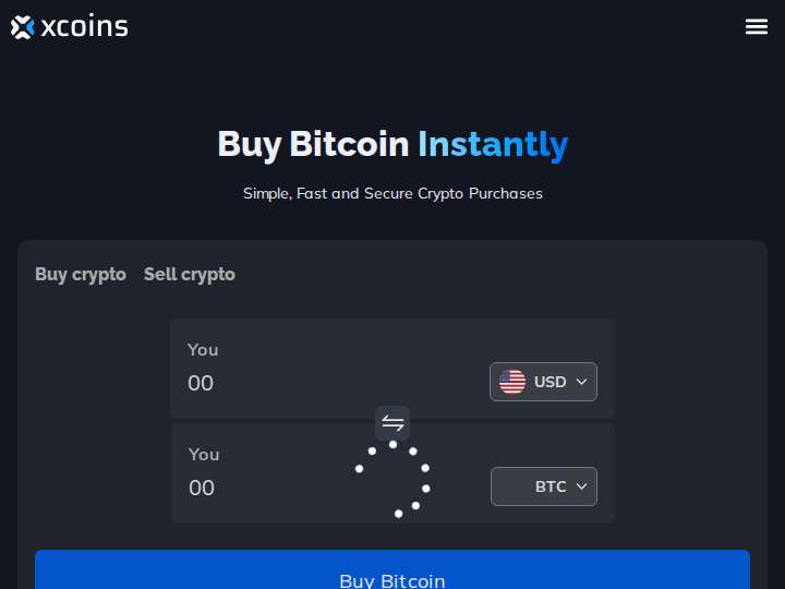 Xcoins website preview
